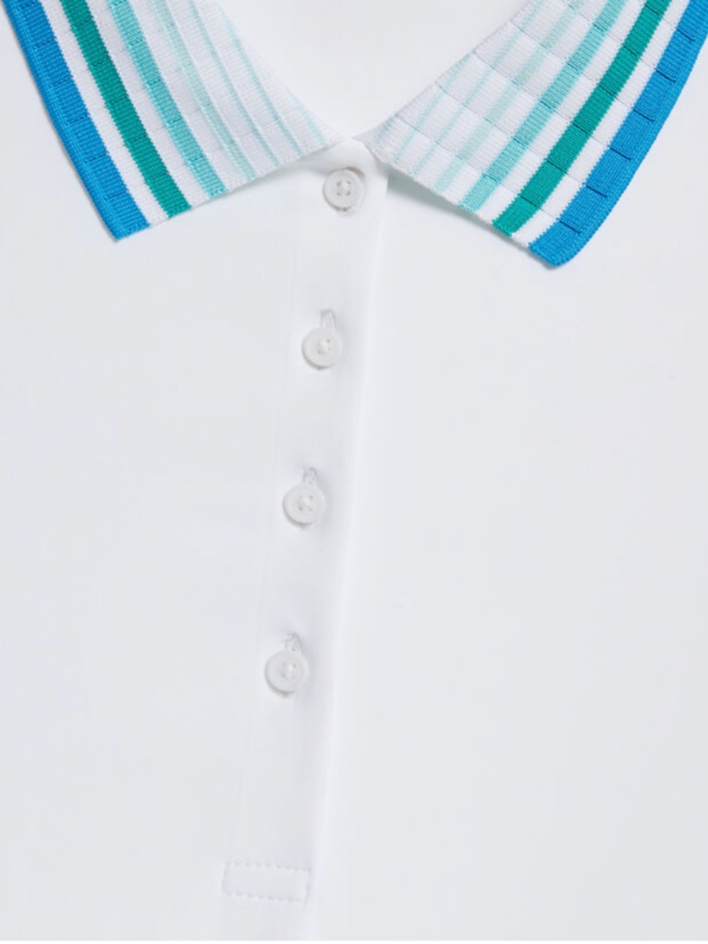 G/FORE Pleated Collar Silky Tech Nylon Sleeveless Golf Polo Blue Green White